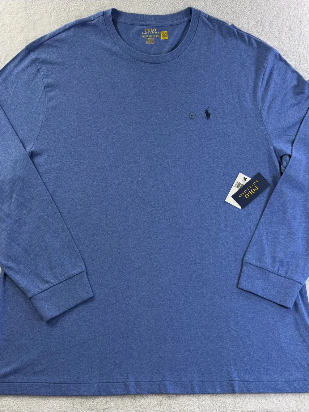 Polo Ralph Lauren XXL Classic Fit Long Sleeve T Shirt Pullover Blue Pony NWT